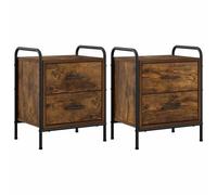 vidaXL Armadio da Notte 2 pz Rovere Fumo 40 x 30 x 50 cm