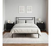 vidaXL Armadio da Notte 2 pz Rovere Nero 40 x 30 x 50 cm