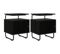 vidaXL Armadio da Notte 2 pz Rovere Nero Legno ingegnerizzato