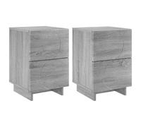 vidaXL Armadio da Notte 2 pz Sonoma grigio 33,5 x 34,5 x 50 cm