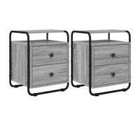 vidaXL Armadio da Notte 2 pz Sonoma grigio Legno ingegnerizzato