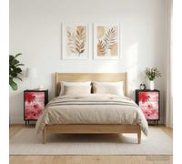 vidaXL Armadio da Notte AACHEN 2 pz Rovere Nero 36 x 33 x 61 cm