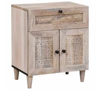 vidaXL Armadio da Notte Beige 50 x 33 x 60 cm Legno massello di acacia