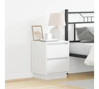 vidaXL Armadio da Notte Bianco 39 x 34,5 x 50 cm Legno Multistrato, Comodino Moderno, Tavolino Rettangolare, Legno Intelligente, Porta USB, Luce LED, Design Funzionale