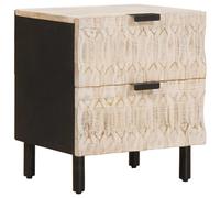 vidaXL Armadio da Notte Bianco 40 x 33 x 46 cm Legno di mango massello
