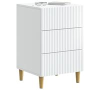 vidaXL Armadio da Notte Bianco 43 x 41 x 66,5 cm Legno ingegnerizzato, Mobili per camera alla moda, comodino vintage, tavolo compatto per riporre, accessorio multiuso
