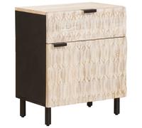 vidaXL Armadio da Notte Bianco 50 x 33 x 60 cm Legno di mango massello