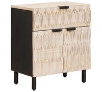 vidaXL Armadio da Notte Bianco 50 x 33 x 60 cm Legno di mango massello