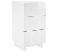 vidaXL Armadio da Notte Bianco Lucido 33,5 x 34,5 x 60 cm