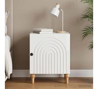 vidaXL Armadio da Notte Bianco Lucido 43 x 34,5 x 50 cm, Comodino moderno, tavolino rettangolare, spazio ampio, elegante mobile, scrivania compatta e funzionale