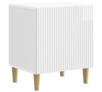 vidaXL Armadio da Notte Bianco Lucido 43 x 34,5 x 50 cm, Essenziali per la camera da letto, comodino vintage, cabinet rettangolare, ampio spazio di stoccaggio