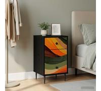 vidaXL Armadio da Notte BONN Rovere Nero 36 x 33 x 61 cm
