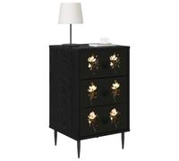 vidaXL Armadio da Notte BREMEN Rovere Nero 36 x 33 x 61 cm