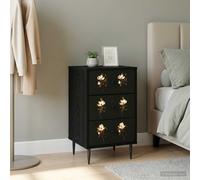 vidaXL Armadio da Notte BREMEN Rovere Nero 36 x 33 x 61 cm