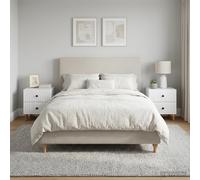 vidaXL Armadio da Notte con cassetto 2 pcs Bianco 43 x 34,5 x 48 cm, Comodino Moderno con Ampio Spazio, Organizer Elegante per Soggiorno, Stile Minimalista, Mobile Compatto