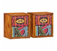 vidaXL Armadio da Notte con cassetto 2 pcs Marrone 35 x 30 x 40 cm