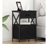 vidaXL Armadio da Notte con cassetto 2 pcs Rovere nero 40 x 31 x 60 cm