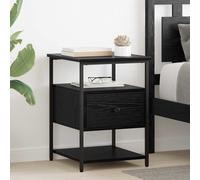 vidaXL Armadio da Notte con cassetto 2 pcs Rovere nero 40 x 42 x 56 cm