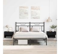 vidaXL Comodini da parete - finitura rovere nero/legno ingegnerizzato - cassetto/camera da letto compatto - 46x30x30 cm - estetica moderna