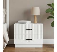 vidaXL Armadio da Notte con cassetto Bianco 62 x 34,5 x 44,5 cm, Elegante comodino vintage, design rettangolare con spazio ampio, decor funzionale per la camera, organizzazione domestica