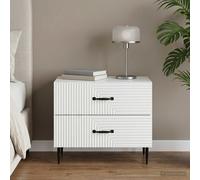 vidaXL Armadio da Notte con cassetto Bianco 62 x 34,5 x 47,5 cm, Comodino Vintage, Tavolino Rettangolare, Compatto con Cassetto Spazioso, Mobili Pratici per la Camera
