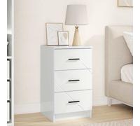 vidaXL Armadio da Notte con cassetto Bianco lucido 38 x 38 x 66 cm