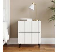 vidaXL Armadio da Notte con cassetto Bianco Lucido 43 x 34,5 x 49,5 cm, Comodino moderno, tavolo rettangolare, versatile armadietto, mobile minimalista, elegante organizzatore per la camera