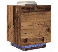 vidaXL Comodino Rustico Marrone con Due Cassetti | Stile Vintage in Legno Naturale per Camera da Letto e Soggiorno Dimensioni Medie Mobili Decorativi in Legno