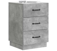 vidaXL Armadio da Notte con cassetto Grigio Cemento 43 x 41 x 63,5 cm, Comodino vintage, design rettangolare, grande spazio per riporre, pratico organizer per la camera