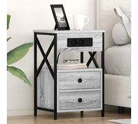 vidaXL Armadio da Notte con cassetto Grigio sonoma 40 x 31 x 60 cm