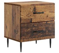 vidaXL Armadio da Notte con cassetto Legno antico 43 x 34,5 x 47,5 cm, Comodino spazioso, unità vintage per la camera, elegante mobile per organizzare, in legno ingegnerizzato