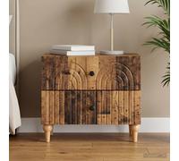 vidaXL Armadio da Notte con cassetto Legno antico 62 x 34,5 x 48 cm, Soggiorno moderno, mobile per camera funzionale, comodino compatto, armadietto a strisce, tavolo rettangolare semplice