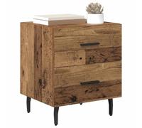 vidaXL Comodino in Legno Riciclato, Colore Marrone, Dimensioni 40 x 35 x 47,5 cm. Ha Dettagli in Acciaio, Un Design Moderno e Compatto, Perfetto per la Camera da Letto. Include 1 Pezzo con Ampio Spa