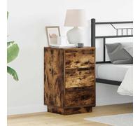 vidaXL Armadio da Notte con cassetto Rovere fumé 39 x 34,5 x 65 cm