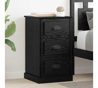 vidaXL Armadio da Notte con cassetto Rovere Nero 39 x 39 x 67,5 cm