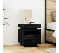 vidaXL Comodino Rovere Nero 40 x 39 x 48.5 cm Legno Multistrato, Comodino Moderno, Design Rettangolare, Organizer per Camera, Mobile Pratico, salvaspazio con cassetti