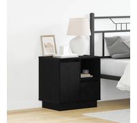 vidaXL Armadio da Notte con cassetto Rovere Nero 50 x 34,5 x 50 cm.