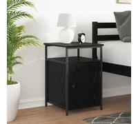 vidaXL Armadio da Notte con cassetto Rovere nero Legno multistrato