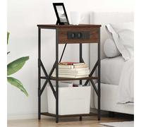 vidaXL Armadio da Notte con lo scaffale Rovere Marrone 41 x 31 x 76 cm