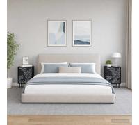 vidaXL Armadio da Notte DOKKUM 2 pz Rovere Nero 36 x 33 x 51 cm