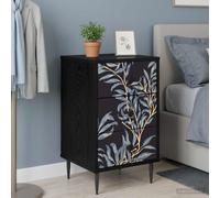 vidaXL Armadio da Notte DOKKUM 2 pz Rovere Nero 36 x 33 x 61 cm