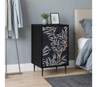 vidaXL Armadio da Notte DOKKUM Rovere Nero 36 x 33 x 61 cm