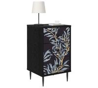 vidaXL Armadio da Notte DOKKUM Rovere Nero 36 x 33 x 61 cm