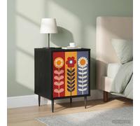 vidaXL Armadio da Notte ESSEN 2 pz Rovere Nero 36 x 33 x 51 cm