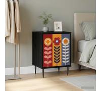 vidaXL Armadio da Notte ESSEN Rovere Nero 36 x 33 x 51 cm
