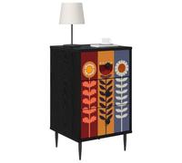 vidaXL Armadio da Notte ESSEN Rovere Nero 36 x 33 x 61 cm
