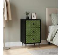 vidaXL Armadio da Notte GELEEN Rovere Nero 36 x 33 x 61 cm