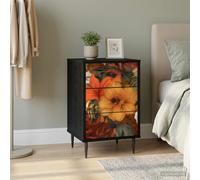 vidaXL Armadio da Notte GENNEP Rovere Nero 36 x 33 x 61 cm