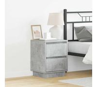 vidaXL Armadio da Notte Grigio Cemento 39 x 34,5 x 50 cm, Comodino Moderno Rettangolare, armadietto per Letto, Legno ingegnerizzato, Stand USB per luci