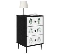 vidaXL Armadio da Notte HANAU Rovere Nero 36 x 33 x 61 cm
